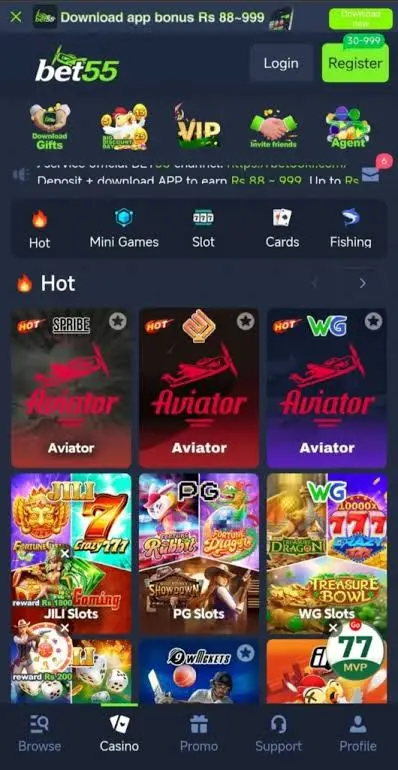 Bet 55 game